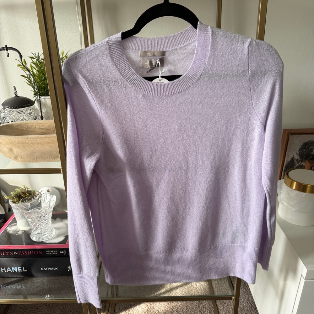 J. Crew Cashmere Lavender Crewneck Sweater NWT - Picture 3 of 6